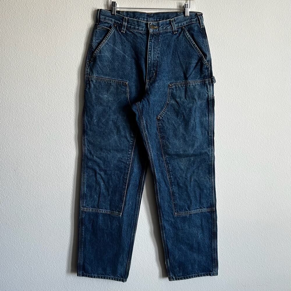 Carhartt B73 DST denim blue jean double knee work wear carpenter pants